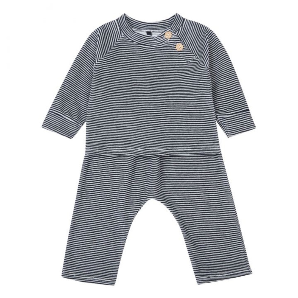 Petit Bateau Velour Baby Outfit, Size 1 Month